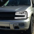Led Drl U-bar Chrome Housing Clear Projector Headlight Lamps Tool Kit Compatible With Chevy Trailblazer 02-09