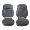 Driver Passenger Bottom Top Perforated Leather Seat Cover Black For Subaru Forester 2014 2015 2016 