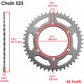 Caltric Black O-ring Drive Chain And Sprocket Kit Compatible With Suzuki Gsx-r600 Gsxr600 1998 1999 2000