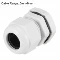 Uxcell 10pcs Pg13 5 Cable Gland 5mm-9mm Wire Hole Waterproof Nylon Joint Adjustable Locknut With Washer White
