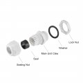 Uxcell 10pcs Pg13 5 Cable Gland 5mm-9mm Wire Hole Waterproof Nylon Joint Adjustable Locknut With Washer White