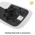Right Passenger Side Mirror Glass With Backing Plate For Mazda Cx-5 2017-2021 And Cx-9 2016-2021 Heated Power Rearview 7 48 In