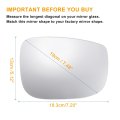 Right Passenger Side Mirror Glass With Backing Plate For Mazda Cx-5 2017-2021 And Cx-9 2016-2021 Heated Power Rearview 7 48 In
