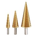 3 Pcs Hss 6542 M2 Steel Titanium Coated Metric Step Drill Bits Set 4- 12 20 32mm