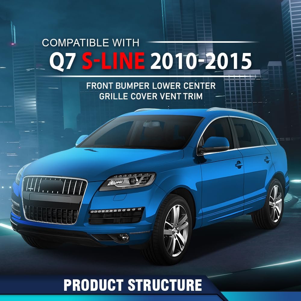 Front Bumper Lower Center Grille Cover Black For Audi Q7 S-line 2010-2015 4l0807683c 4l0807683e01c 4l0807683
