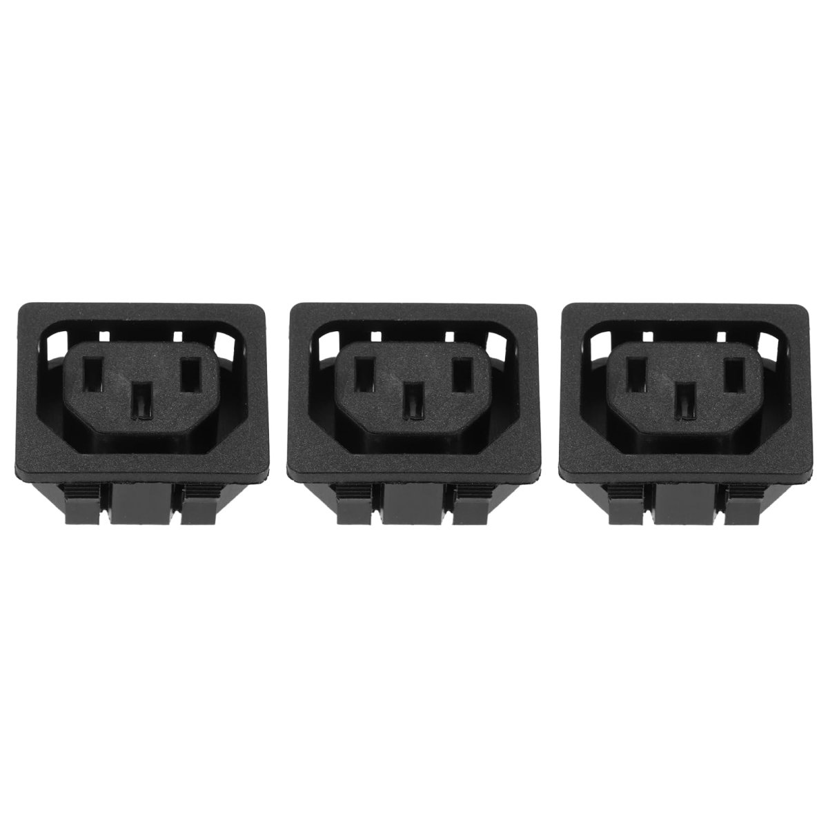 C13 Panel Mount Plug Adapter 250v Ac 10a 3 Pins Iec Inlet Module Power Socket Straight 3pcs