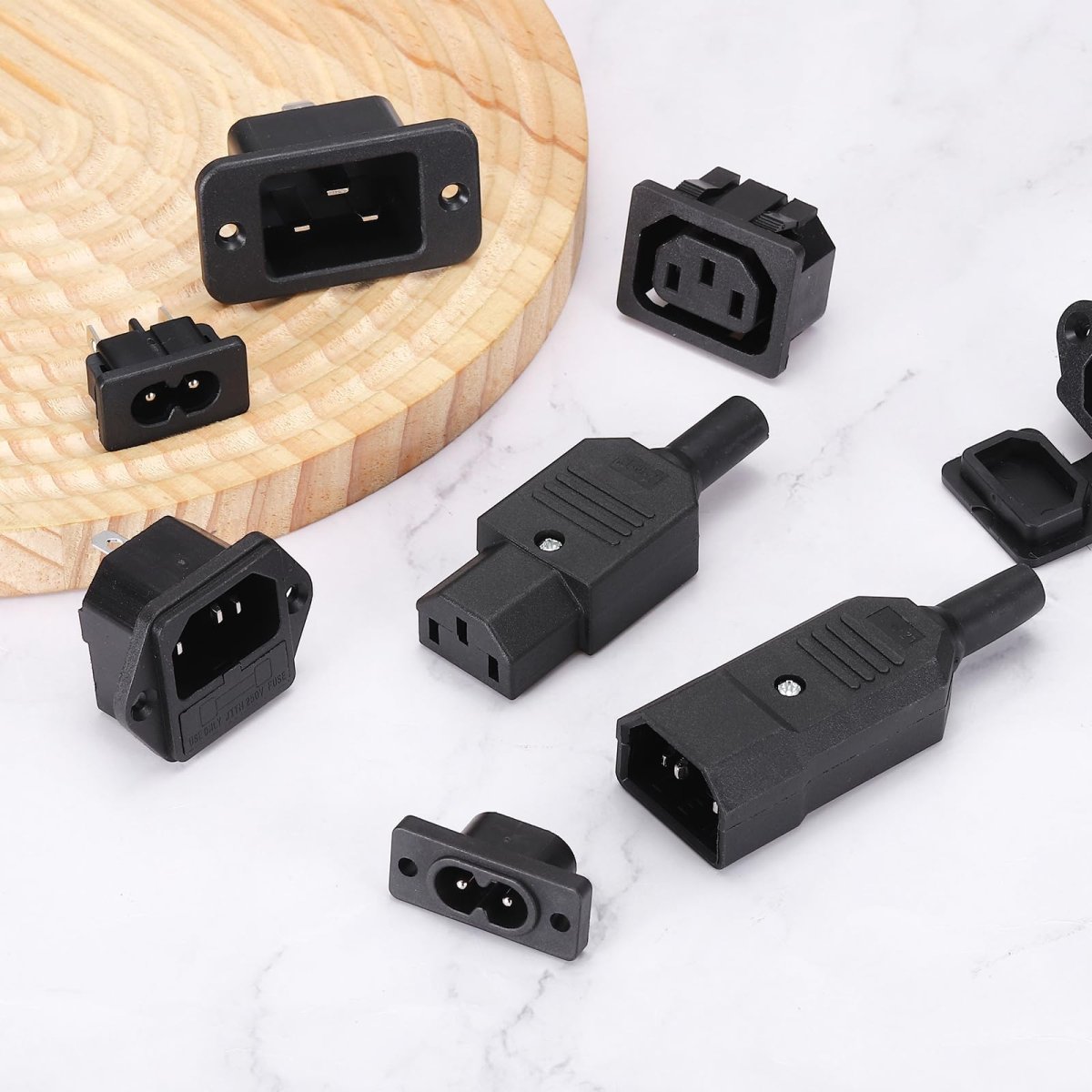 C13 Panel Mount Plug Adapter 250v Ac 10a 3 Pins Iec Inlet Module Power Socket Straight 3pcs