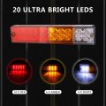 20led Truck Trailer Tail Light Upgraded Turn Signal Reverse Brake Running Lamp For 10-30v Caravan Van Rv Utv Camper Boat Pack