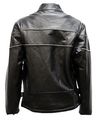 Womens Leather Motorcycle Jacket With Reflective Stripes Size S Sm Small