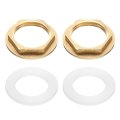 2pcs Brass Lock Nuts Pipe Fitting G3 4 -14 Female Hexnut Flange Single Hole Faucet Lock Nut With Silicone Washer For Kitchen 