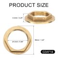2 Pcs Brass Lock Nuts Pipe Fitting G3 4 In 14 Female Hexnut Flange Single Hole Faucet Lock Nut With Silicone Washer For Kitchen