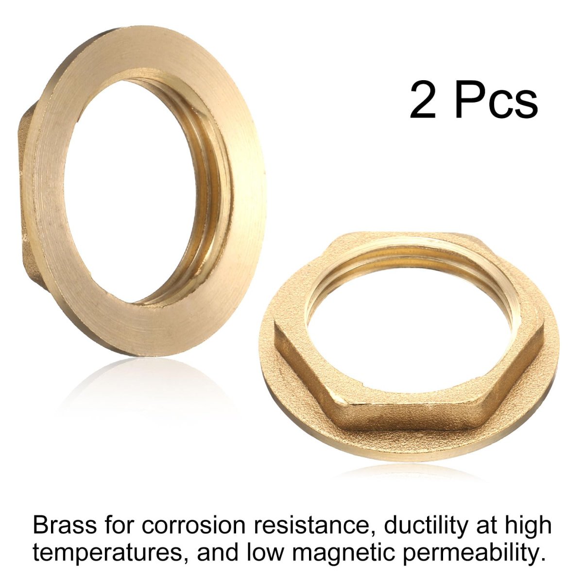 2 Pcs Brass Lock Nuts Pipe Fitting G3 4 In 14 Female Hexnut Flange Single Hole Faucet Lock Nut With Silicone Washer For Kitchen
