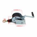 1500 Lb Hand Trailer Winch With Hook Heavy Duty Towing 4 Pilling Construction Zinc Plated Corrosion Resistant 2 In X 20 Ft