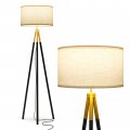 Brightech Levi Led Floor Lamp Great Living Room Farmhouse Da Cor Black-and-gold Tripod For Rooms Offices Tall With Bulbs 