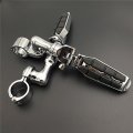 Smt-chrome Short Angled Adjustable Peg Mounting Kit With Footpeg Foot Rest Compatible V-star Roadstar Suzuki Boulevard 1-1 2
