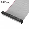 Uxcell Idc Wire Flat Ribbon Cable Fc Fc Connector A-type 50 Pins 2 54mm Pitch 1m Length Gray