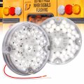 True Mods 2pc 7 Round 47-led Reverse Tail Light For School Bus Transit Vehicles Refuse Hauler Dot Fmvss-108 Sae 2 R Back-up 