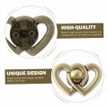 Gadpiparty 4pcs Luggage Double Heart Lock Metal Turn Pursess Bag Lock Purse Clasps Wallet Clutches Closures Locks Alloy