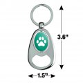Graphics More Paw Print Dog Cat White On Black Keychain Chrome Metal Spinning Oval Bottle Opener