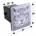 Spotted Snow Leopard Face Tow Trailer Hitch Cover Plug Insert