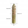 Uxcell M6 Hanger Bolts Length 1-1 8 30mm Double Headed Self-tapping Screw 6mm Wood Joint Furniture Legs 30pcs