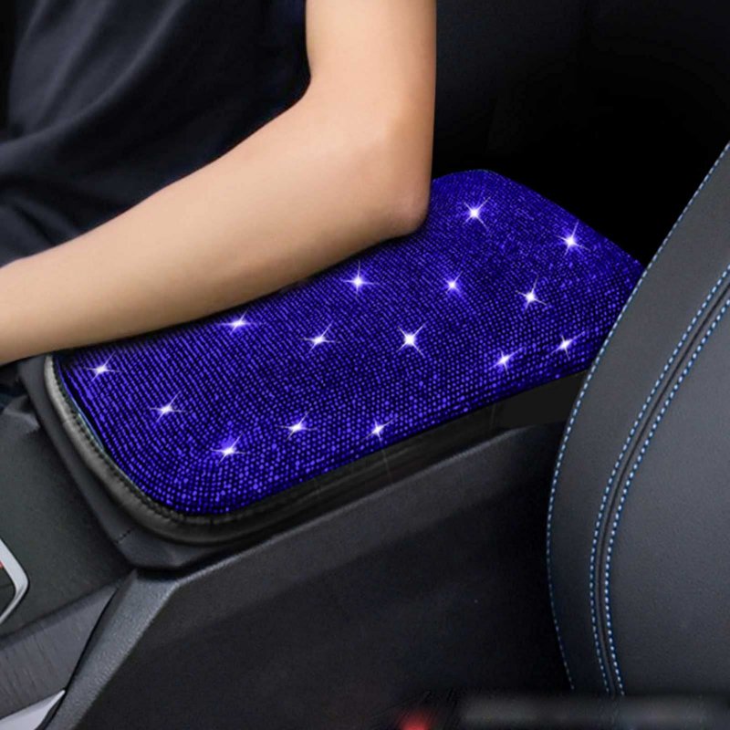 Spanice Bling Car Armrest Cover Auto Center Console Protective Luster Crystal Rhinestone Arm Rest Cushion Pad Interior