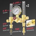 Dual Output Argon Regulator Flow Meter Mig Tig 0-4500psi Cga580 Inlet Connection