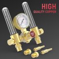 Dual Output Argon Regulator Flow Meter Mig Tig 0-4500psi Cga580 Inlet Connection