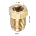 Uxcell Brass Pipe Fitting 3 8 Sae Flare Male 1 4 Female Thread Tubing Adapter Connector For Air Conditioner Refrigeration