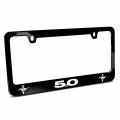 Ipick Image Made For Ford Mustang Gt 5 0 Dual Logos Black Metal License Plate Frame