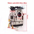 Xljoy 15mm Carb Carburetor For 43cc 49cc Visa Mosquito Goped Gsr Blade Z Minimoto Scooters