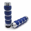 Htt- For Kawasak Mean Streak Drifter Classic- Chrome Blue Flat Top 7 8 22mm Rubber Billet Aluminum Hand Grip