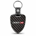 Ipick Image Made For Dodge Srt-8 Logo Real Black Carbon Fiber Large Shield-style Key Chain