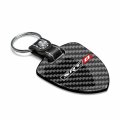 Ipick Image Made For Dodge Srt-8 Logo Real Black Carbon Fiber Large Shield-style Key Chain