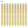 Dowel Screws Double Sided Iron 10pcs 6 60mm Woodworking Furniture Connector Ended Screw