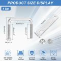 4 Set M8 2-3 Inch Inner Wide Square U Bolts 8 Length 304 Stainless Steel U-bolts With Flange Hexagon Nuts Frame Plates For