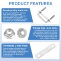 4 Set M8 2-3 Inch Inner Wide Square U Bolts 8 Length 304 Stainless Steel U-bolts With Flange Hexagon Nuts Frame Plates For