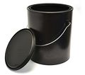 1 Gallon Black All-plastic Polypropylene Paint Can With Ears Bail And Lid Made From 100 Recycled Plastic 