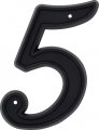 Hillman 844045 6-inch Plastic House Number 5 Black 