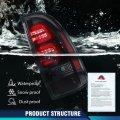 Led Tail Lights Assembly Pair For 2005 2015 Toyota Tacoma Smoky Red Lens Rear Brake Lamps Waterproof Left And Right Driver