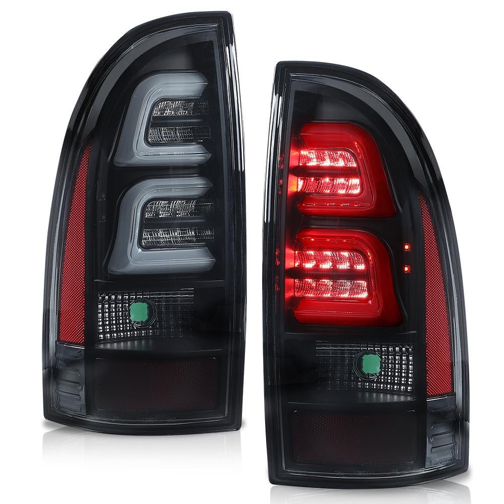 Led Tail Lights Assembly Pair For 2005 2015 Toyota Tacoma Smoky Red Lens Rear Brake Lamps Waterproof Left And Right Driver