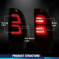 Led Tail Lights Assembly Pair For 2005 2015 Toyota Tacoma Smoky Red Lens Rear Brake Lamps Waterproof Left And Right Driver