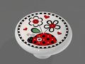 Happy Ladybug And Flowers High Gloss Ceramic Drawer Knob 
