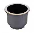 Black Plastic Cup Holder W Chrome Rim For Sofa Recliner Boat Rv Patio Poker Table Car Truck Or Anything 2 