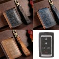 5 Buttons Leather Car Key Cover Case Holder Fob Fit For Jeep Grand Cherokee Wagoneer Black 