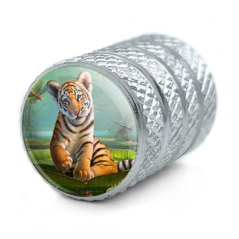 Baby Tiger And Lillies Valve Stem Caps For Tire Rim Wheel Aluminum