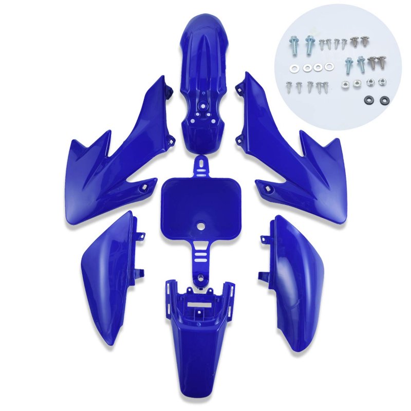 Plastics Kit With Black Seat For Crf50 Xr50 And Chinese Dirt Pit Bike 50cc 70cc 90cc 110cc 125cc 140cc 150cc 160cc Blue Fenders
