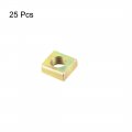 Uxcell Square Nuts M5x8mmx3mm Yellow Zinc Plated Metric Coarse Thread Assortment Kit 25 Pcs
