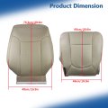 2pcs Tan Artificial Leather Seat Covers Front Driver Side Top And Bottom Replacement For F250 F350 F450 F550 Lariat 2011-2016