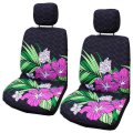 Winnie Fashion Made In Hawaii Hibiscus Plumeria Hawaiian Separate Headrest Cover Set Of 2 